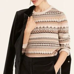 J. Crew Fair Isle Cropped Crewneck Sweater Size M